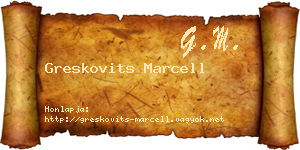 Greskovits Marcell névjegykártya